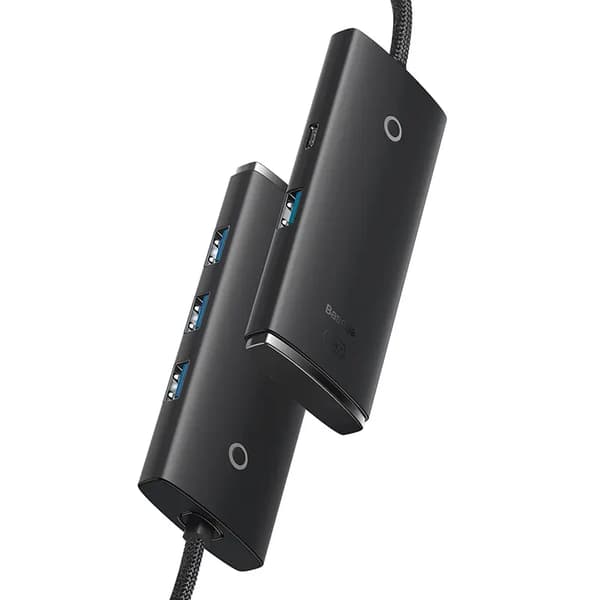 Baseus Lite Series 4-i-1 USB-hub til 4x USB 3.0 2m (Sort)
