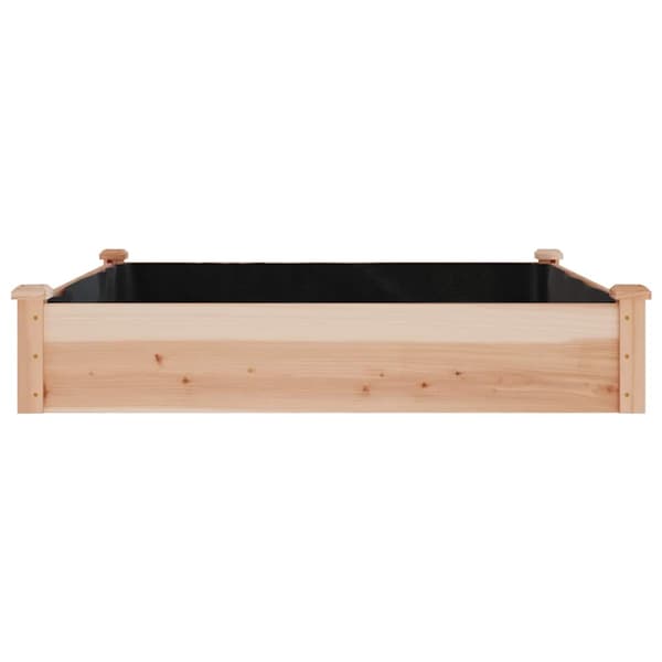 vidaXL Upphöjd rabatt med foder 120x120x25 cm gran