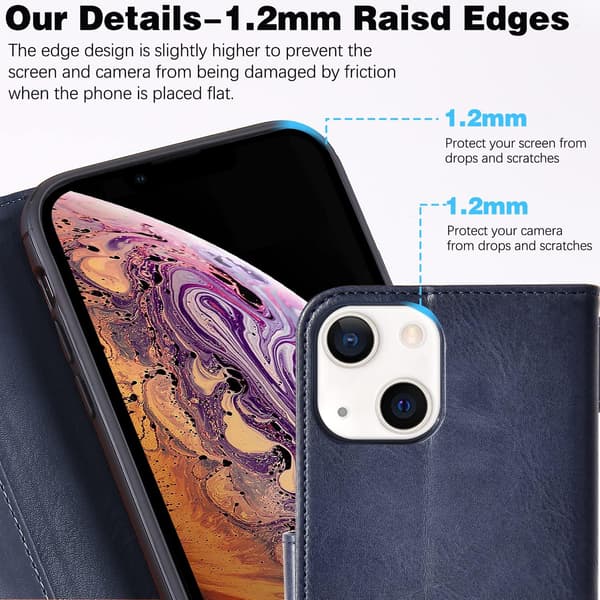 APPLE IPHONE 13 6,1" ETUI MARINEBLÅ PU LÆDER PUNCH