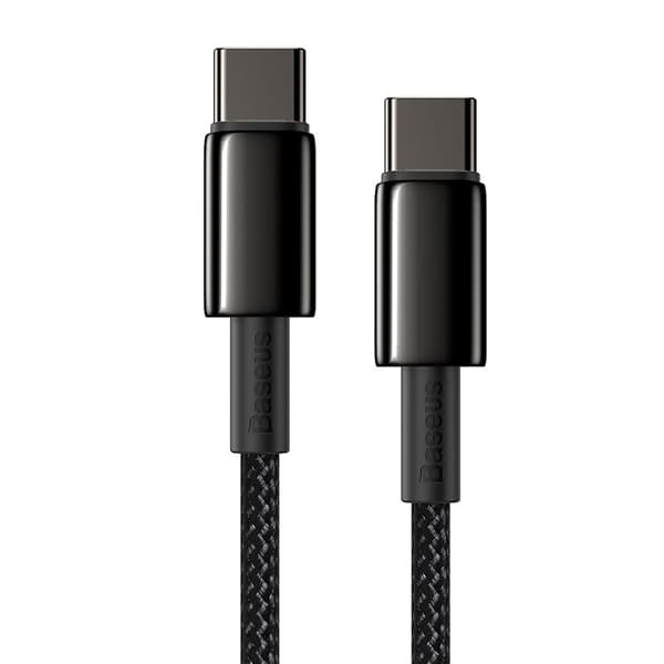 Baseus Tungsten Gold USB-C til USB-C kabel, 100W, 1m (sort)