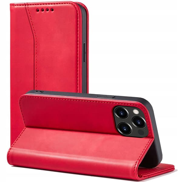Magneetti Fancy Case iPhone 14 Pro -läppäkotelo, punainen