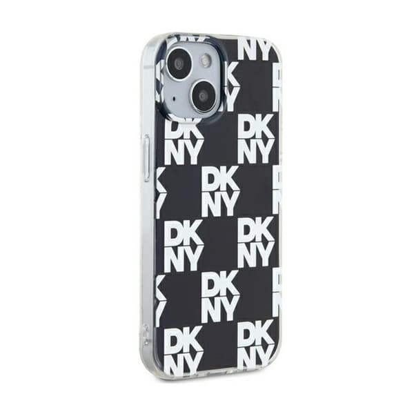 DKNY IML Ternet Mono Mønster Etui til iPhone 15 Plus / 14 Plus (Sort)