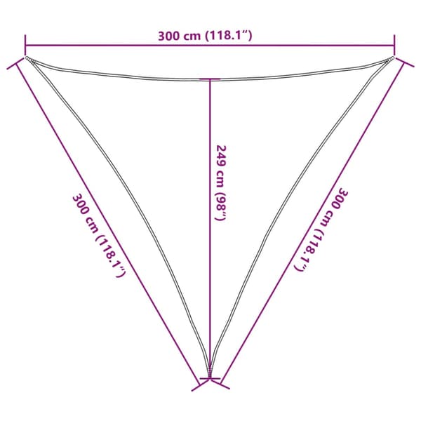 vidaXL solsejl, sand, 3x3x3 m, 100% polyester
