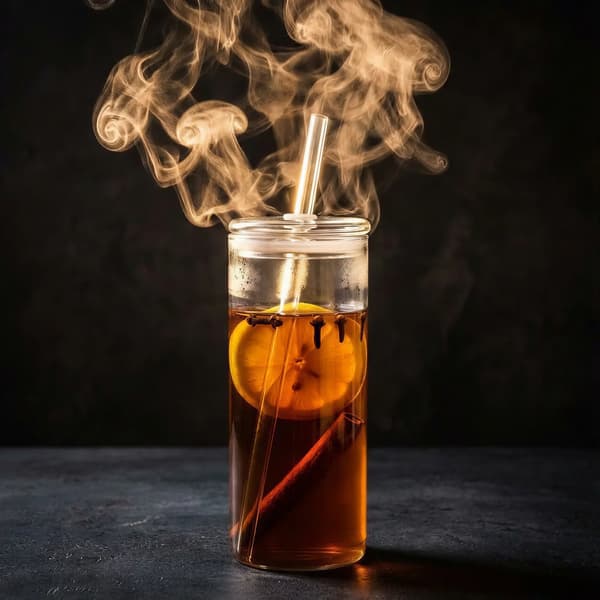 MUGG GLASFLASKA MED STRÅ 600 ml TRANSPARENT GLASLOCK