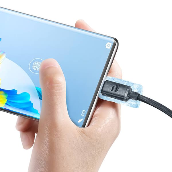 Baseus Crystal Shine USB til USB-C-kabel, 100W, 2m (sort)