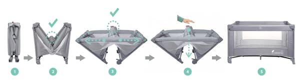 Honey Bunny foldbar rejseseng + taske