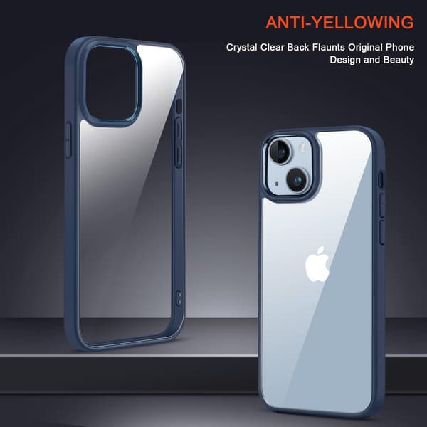 BLÅ SILIKONE ETUI + HÆRDET GLAS TIL APPLE IPHONE 14 PLUS A2886