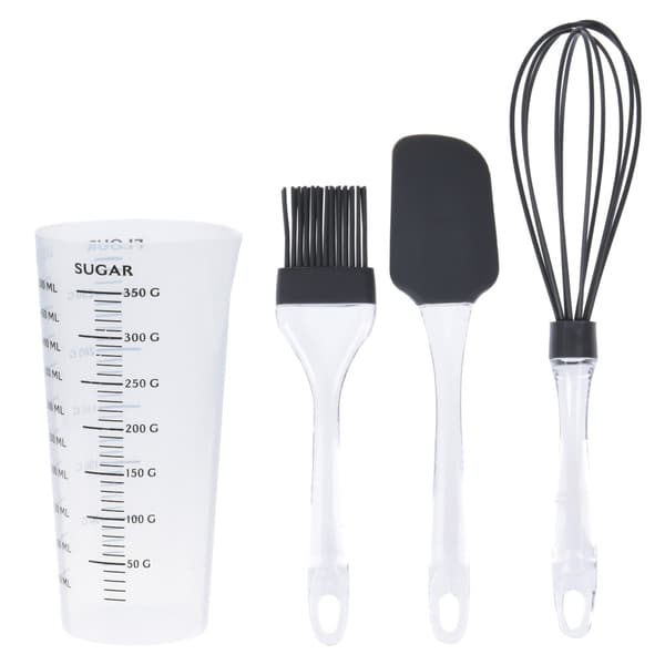 Kakbakset, 4 delar, plast, svart