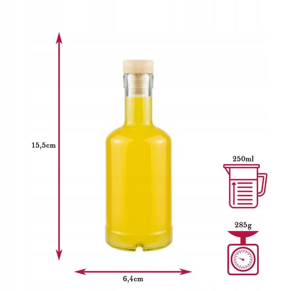 5x Tadek glasflaskor 250ml för likörer alkohol juice set