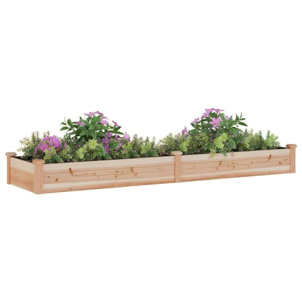 vidaXL Upphöjd rabatt med foder 240x60x25 cm gran