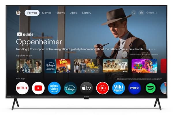 QLED-televisio SHARP 43HP5465E 43" 4K Google TV Dolby Vision Musta
