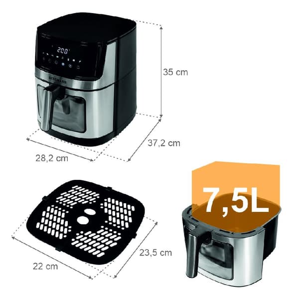 Bergmann YO 1 luftfrytøjer 7,5 l 2000W