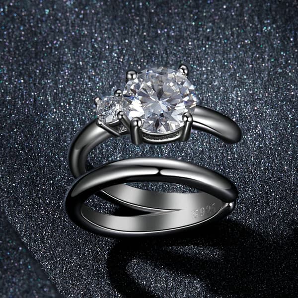 Sølvørering med moissanitter 0,5 ct 0,03 ct