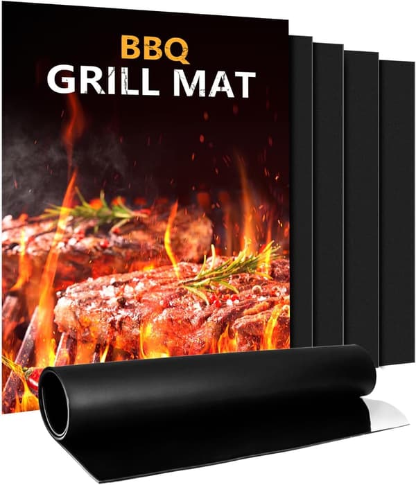 SÆT MED GENBRUGELIGE TEFLON GRILLMÅTTER TIL BAGNING 5 STK.