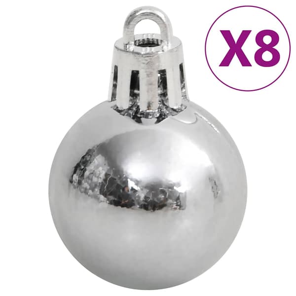 vidaXL 111-delars julgranskulor, vit och grå, polystyren