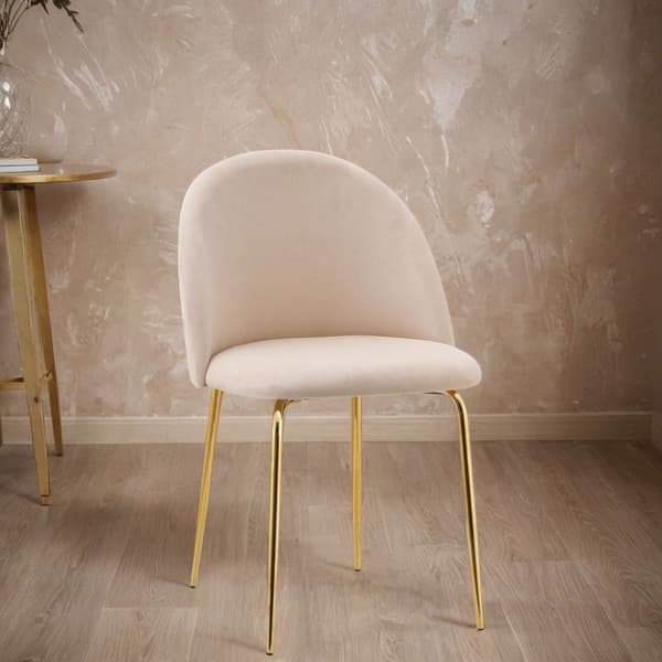 Fargo Guld Velour Beige Velourstol