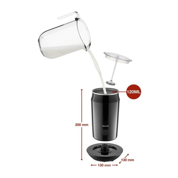 Philips CA6500/63 mælkeskummer sort, 120 ml, 500 W