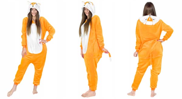 Visade i varianter Kostym Onesie Räv - S