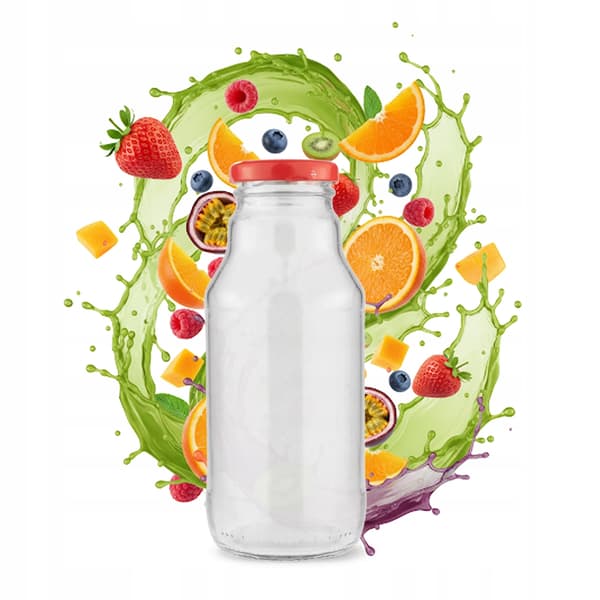 50x Glasjuiceflaskor Nalle Puh 330ml + GLASLOCK