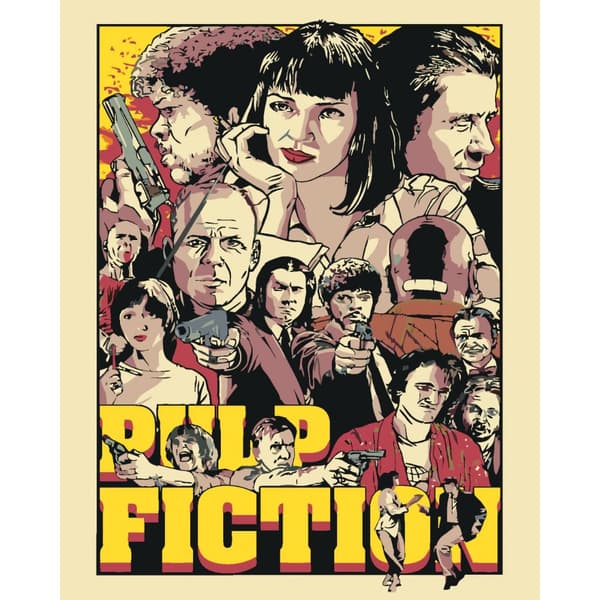 MALING EFTER TAL MED RAMME Billeder til maleri - Pulp Fiction 40x50 cm