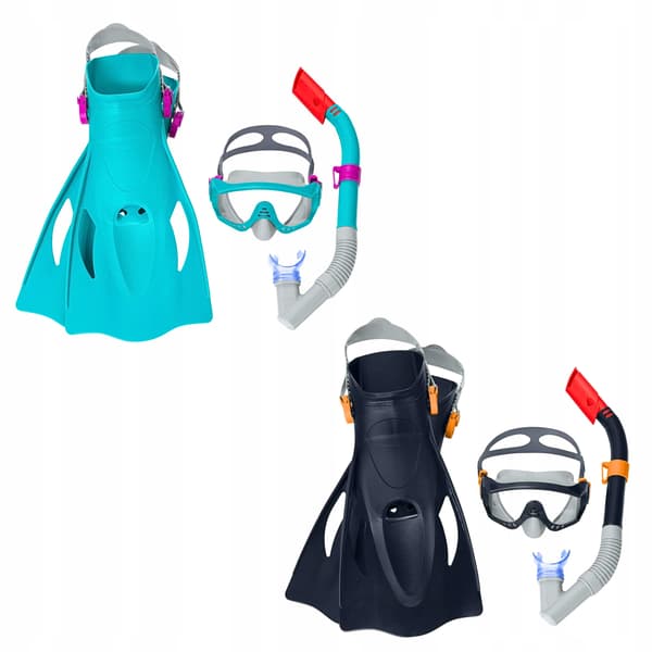 Dykset med dykmask snorkel simbrillor + fenor