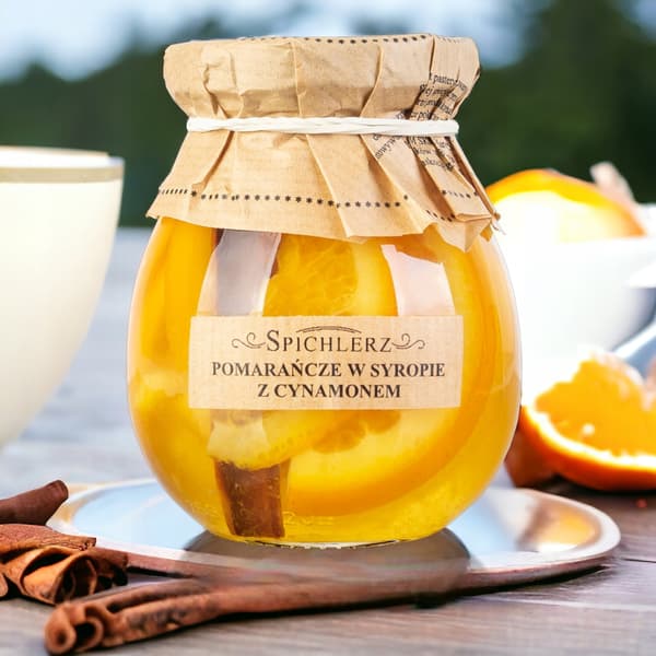 Appelsiner i sirup med kanel til te