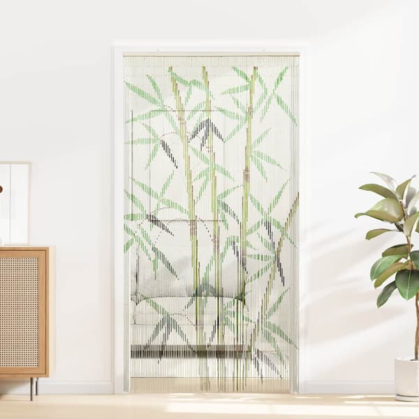 vidaXL Dörrgardin med bambutryck 100x220 cm bambu