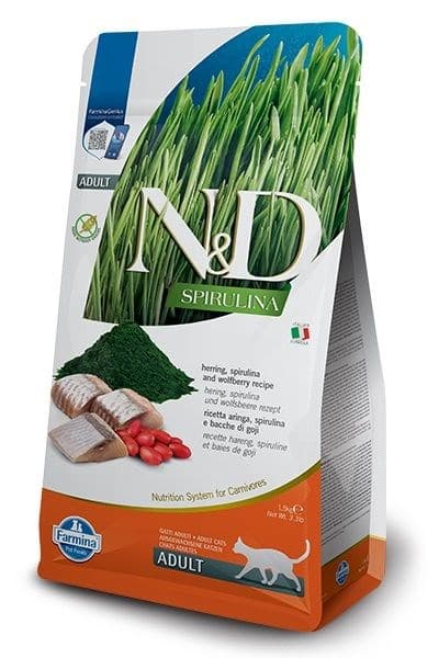 Farmina N&D Spirulina Sill Torrfoder för Katter 1,5 kg Sill