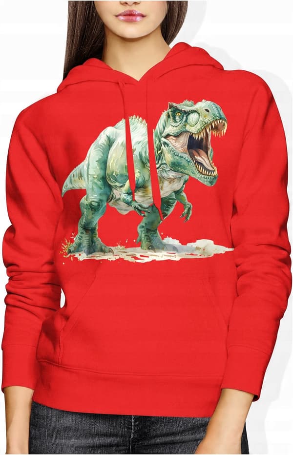 DINOSAUR DAME SWEATSHIRT MED DINOSAURPRINT SOM GAVE TIL HENDE
