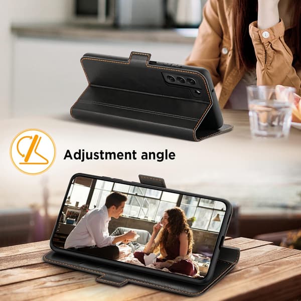 ETUI TIL SAMSUNG GALAXY S22 SORT LUKKET MED FLAP HOLDBART, SOLIDT