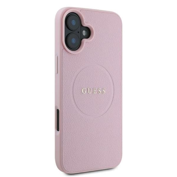 Guess Grained Ring MagSafe - iPhone 16 Plus-skal (rosa)