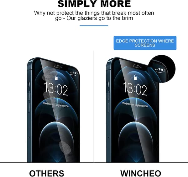 2X HÄRDAT GLASSKÄRM FÖR APPLE IPHONE 12/12 PRO 6.1'