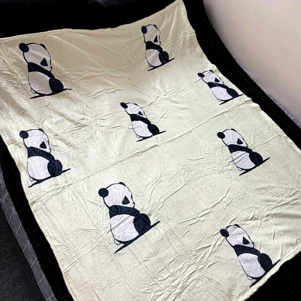Varm vinter fleece panda tæppe 130x150