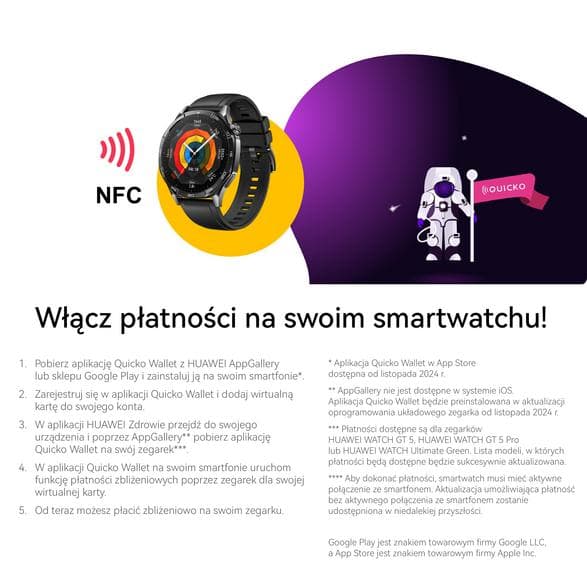 Smartwatch HUAWEI GT 5 46mm Active Sort