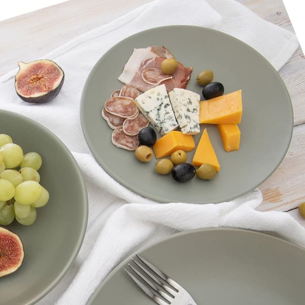 Keramisk grøn desserttallerken 20,5 cm