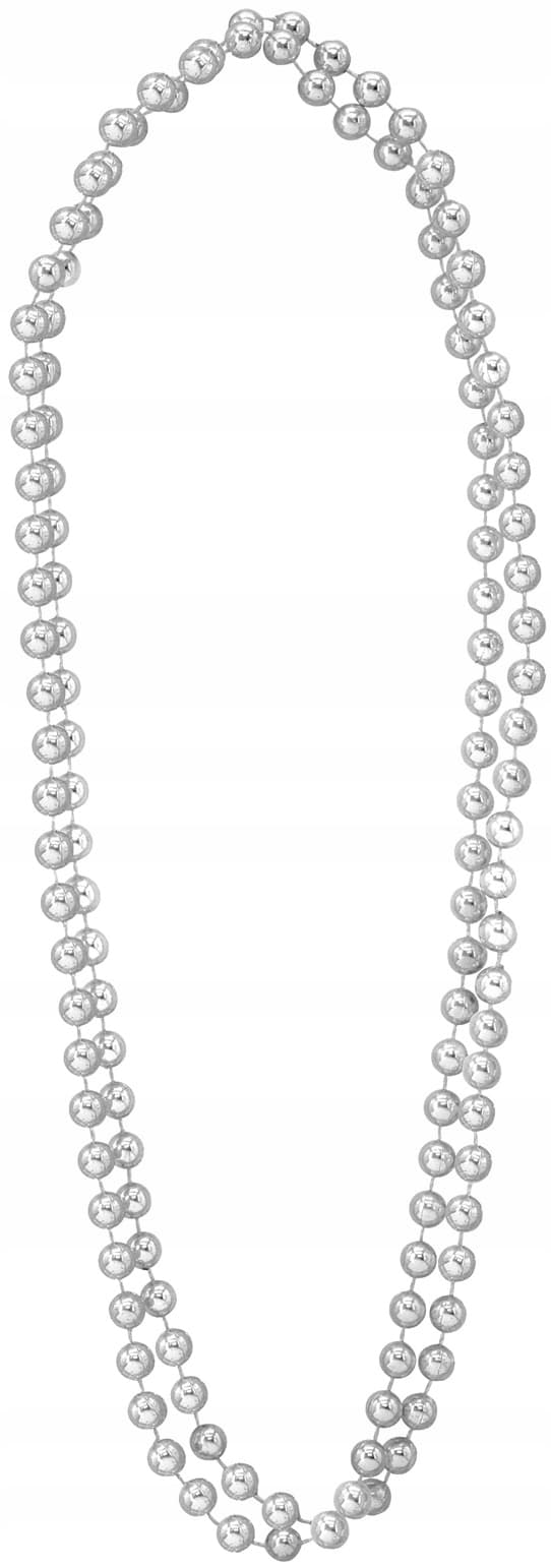 Halsbandsset pärlor silver discobpärlor 80-tal fest karneval 2 st