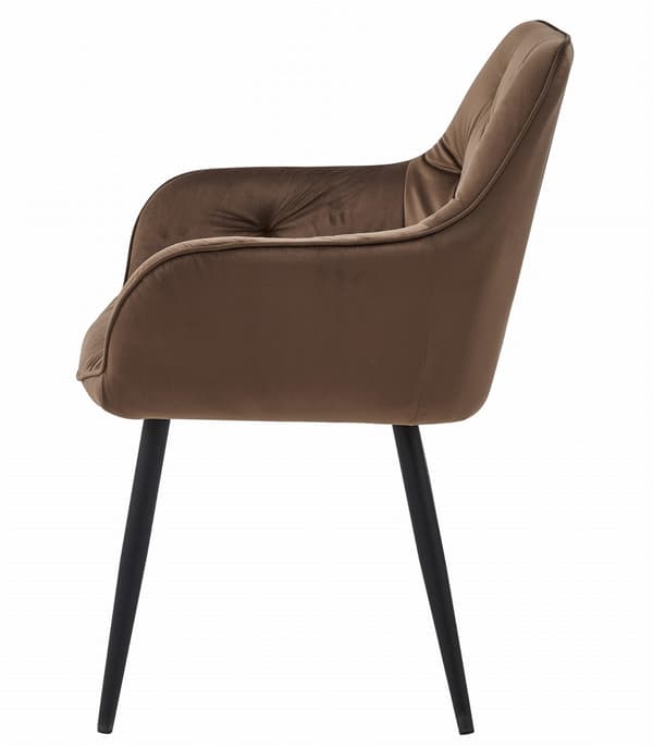 JORK stol - brun sammet / svarta ben x 2