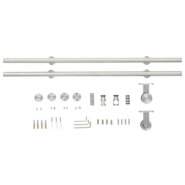 vidaXL Skjutdörrsfäste 183 cm stål silver