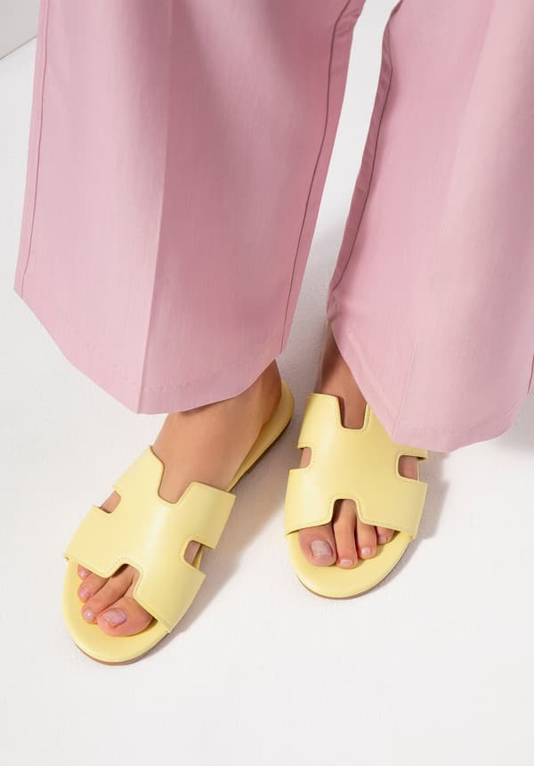 Wittchen Dam Gula Flipflops i Ekologiskt Läder