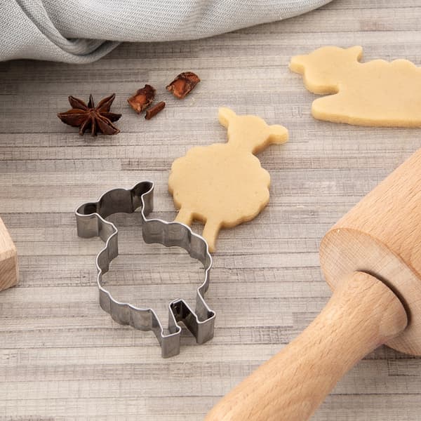Teräksinen keksileikain lammas 7 cm