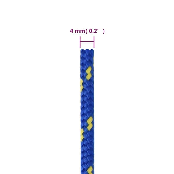 vidaXL Segelrep, Blå, 4 mm, 100 m, Polypropylen