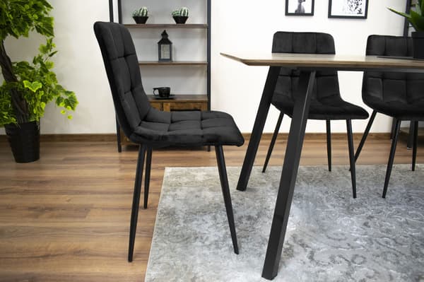 KARA stol - svart sammet x 4