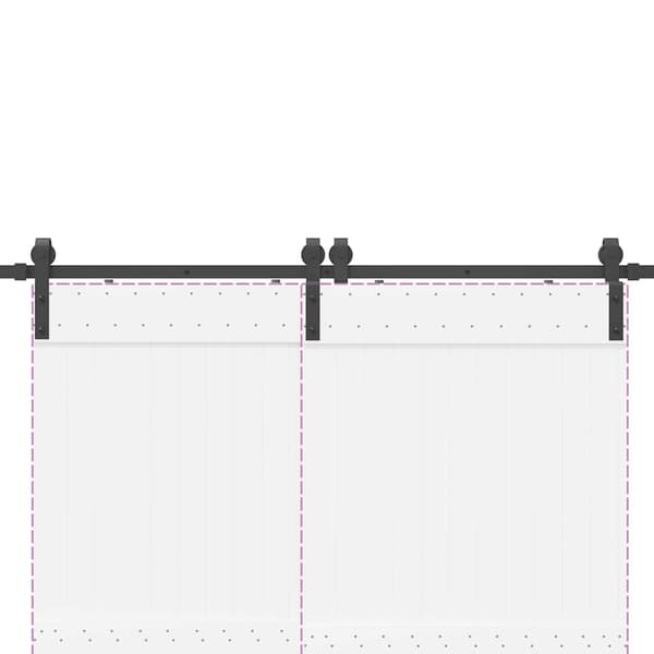 vidaXL Skjutdörrsinstallationssystem 183 cm stål svart