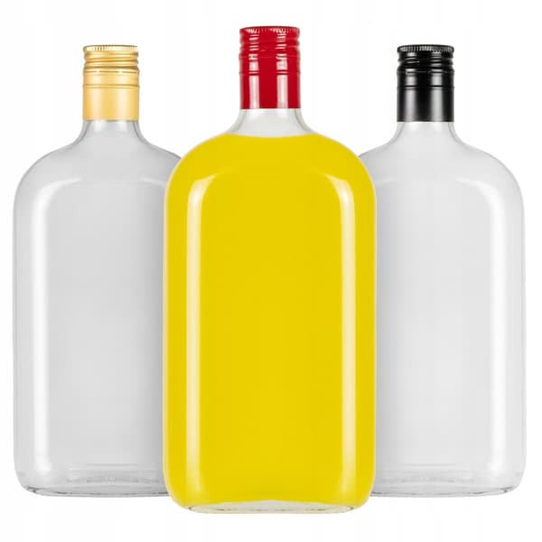 10 lasipulloa viinilikööreille CLASSIC FLASK 500ml litteä pullo