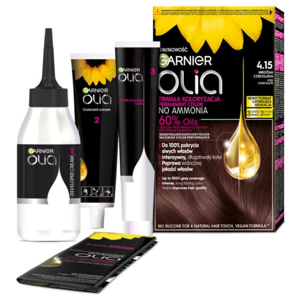 Garnier Olia permanent hårfarvning 4.15 froset chokolade