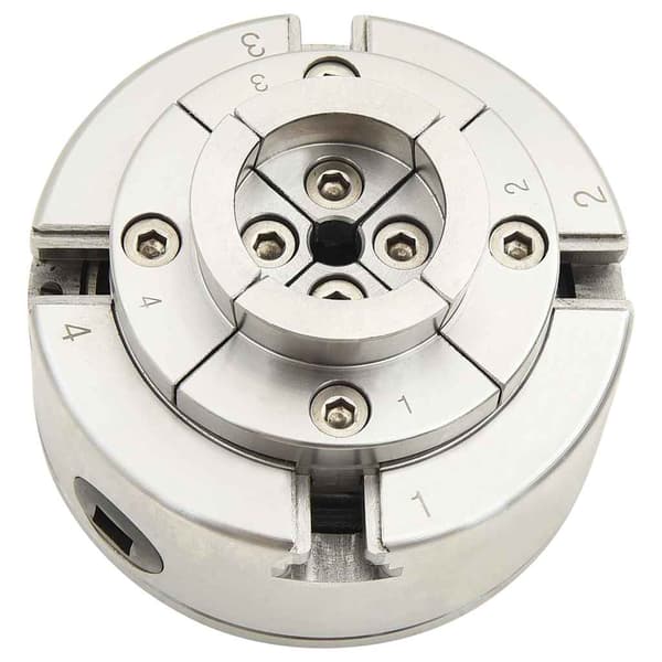 vidaXL Svarvchuck, 4 käftar, M33-anslutning, stål, silver, 96 mm