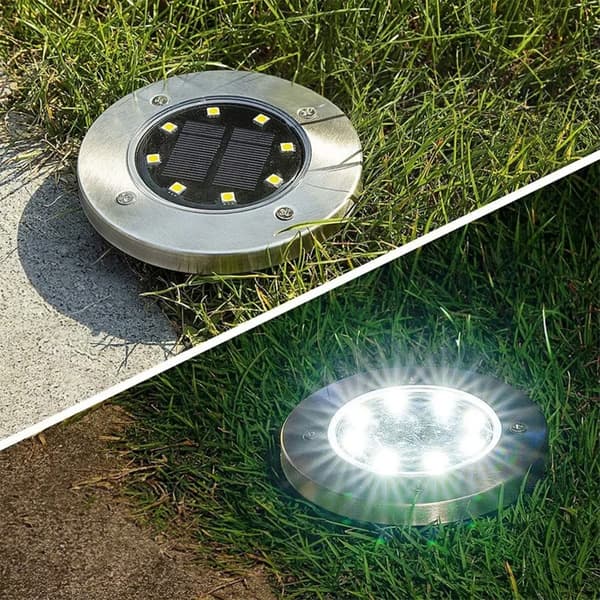 Trädgårdssolcellslampor LED stål markinfästa 11,5 cm 12 st