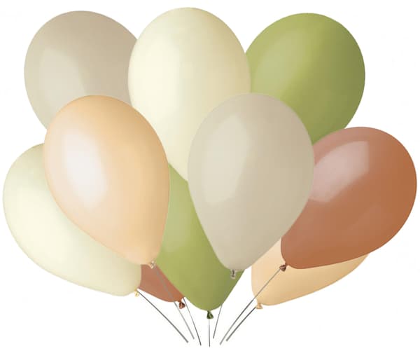 Pastellfärgade Boho-ballonger 33 cm 10 st