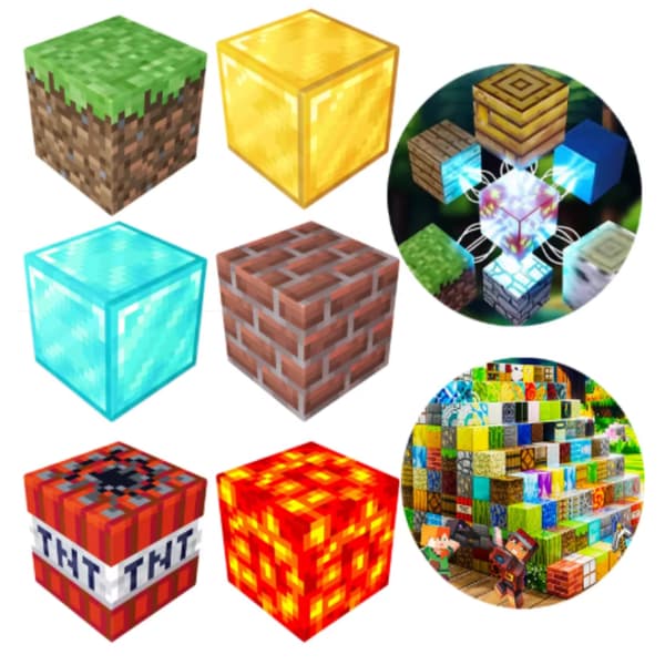 Minecraft Magnetiska Block 200 Bitar - 8 Starka Magneter, Superkvalitet!!