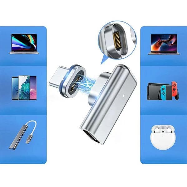 Beline Magnetisk Adapter USB-C 100W Silver/Silver DAC BLNAM01